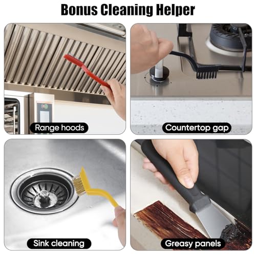 Crevice Cleaning Brush,8 Pcs Cleaning Supplies,Hard Bristle Crevice Cleaning Brush,Crevice Cleaning Brushes for Household Use Bathroom Tiles Kitchen Practical and Durable - color: Colorful01