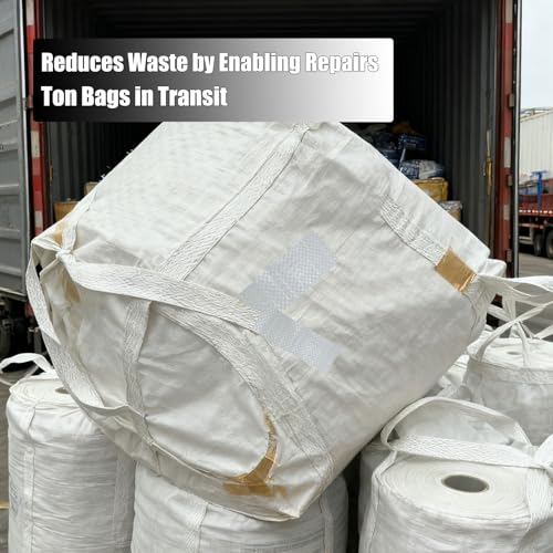 Repair Tape for Tonnage Bag, Heavy Duty Fabric Patch for Awning, RV Roof, Underbelly, Tarp, Tent, Sail, Boat Cover, Outdoor Multipurpose Extra Strong White Repair Patch for Industrial & Outdoor Use