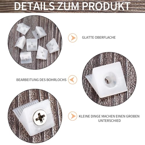 120 Pcs Drawer Bottom Support Brackets,Drawer Wedges with Screws, Fixing Mending Wedges, Angle Code Bracket Fasteners, Plastic Drawer Reinforcement Repair Kit for Furniture Sagging Drawer