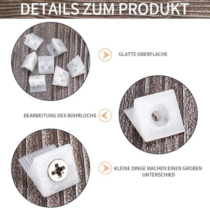 120 Pcs Drawer Bottom Support Brackets,Drawer Wedges with Screws, Fixing Mending Wedges, Angle Code Bracket Fasteners, Plastic Drawer Reinforcement Repair Kit for Furniture Sagging Drawer