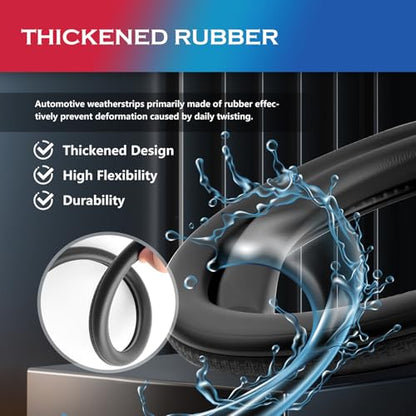 2PCS 2.62Ft Adjustable Automotive Weather Stripping Door Seal,Open-end Car Door Weather Stripping with Upgraded U-Shaped Fixing Steel Strip & Bayonet,Thickened Car Rubber Edge Trim - color: B-Pillar