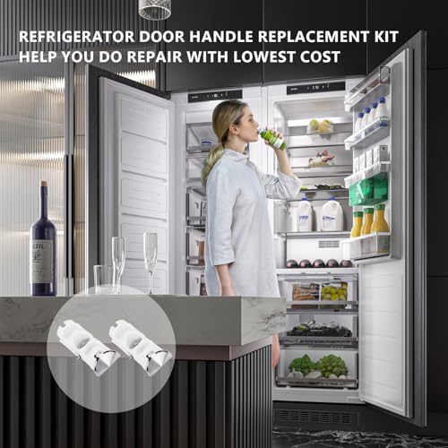 DA61-07540A DA61-08247A Freezer Door Handle Support Kit Refrigerator Replacement Handles Compatible with Samsung AP5578979 PS4145181 DA67-02787A 3160453 6009-001526, White