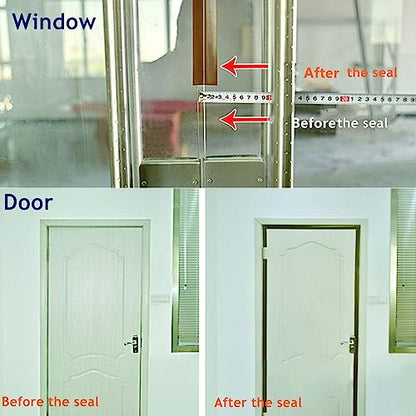 Weather Stripping, Door Seal Strip Self Adhesive Silicone Draft Bottom Gap Replacement Strip Roll Soundproof for Door, Window 26.3Ft (Width 45mm, Brown-Length 26.3Ft) - size: 45mm