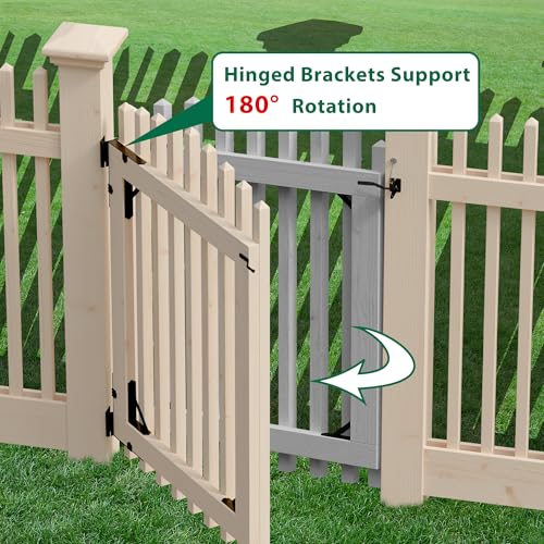 Heavy Duty Anti Sag Door Kit Gate Corner Brace Brackets for DIY Doors, Anti Sag Gate Kit with Self-Locking Gate Latch, Suitable for Wooden and PVC Fence Doors (1 Set)
