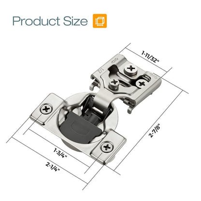 HOME EDIT 2 Pack 1 Pair 1/2 inch Overlay Soft Close Cabinet Hinges for Kitchen, Stainless Steel Three-Way Adjustable, Concealed Self-Closing Door Hinges - size: 1/2 inch Overlay