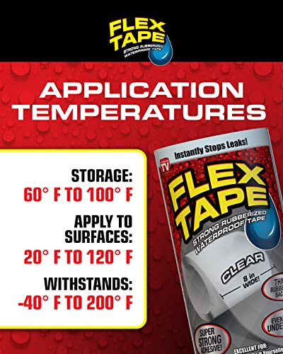 Flex Tape, Mini, Black, Original Thick Flexible Rubberized Waterproof Tape - Seal and Patch Leaks, Works Underwater, Indoor Outdoor Projects - Home RV Roof Plumbing and Pool Repairs