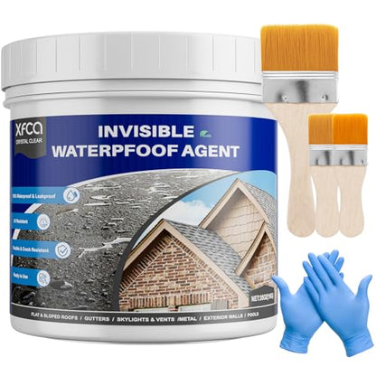 Transparent Waterproof Sealant,35oz Clear Transparent Waterproof Coating,Liquid Invisible Water Proof Agent for Roofs Walls,Garden,Bathroom,Kitchen Indoor & Outdoor Water Proof Sealant - size: 35oz