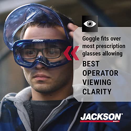 Jackson Safety GPL Series Safety Goggles with Detachable Flip-Up Face Shield - Anti-Fog Goggles for Men and Women, Fits Over Glasses - ANSI Z87.1 - Clear Lens - style: Clear Lens