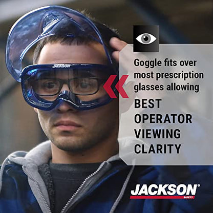 Jackson Safety GPL Series Safety Goggles with Detachable Flip-Up Face Shield - Anti-Fog Goggles for Men and Women, Fits Over Glasses - ANSI Z87.1 - Clear Lens - style: Clear Lens