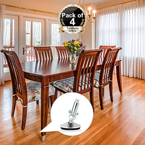 4 Set M10 Swivel Adjustable Leveling Feet, Heavy Duty Height Adjuster Furniture Leveler Foot with T Nut, Screw on Cabinet Table Chair Self Levelers Leg - 2" Base Dia & 2" Bolts Length - Silver - style: Silver Swivel Leg Levelers