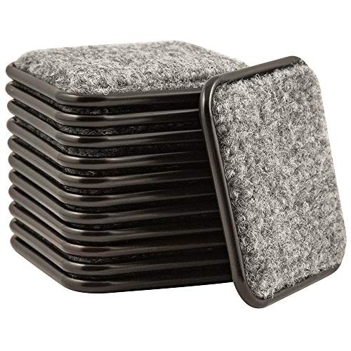 SoftTouch 2-1/2" Square Reusable Carpet Bottom Furniture Caster Cups for Office Chairs, Desks, and Carts, Furniture Wheel Caster Cups for Carpet and Hardwood Surfaces, 12-Pack, Brown/Gray - size: 2-1/2 Inch, 12 Pack, style: Square