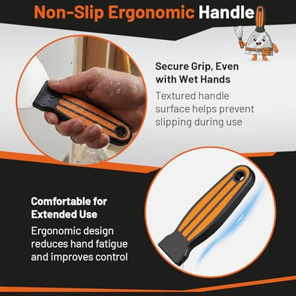 Fishark Putty Knife Set, 4 Pcs Stainless Steel Spackle Knives in 2”, 3”, 4”, 6”, Multi-Purpose Tools for Drywall Repair, Paint Scraping, Taping, Wallpaper Removal, Putty, Plaster & Adhesive - color: 2" 3" 4" 6"