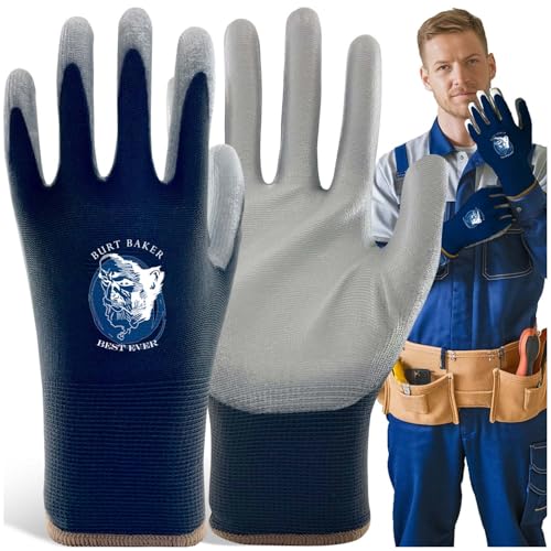 No-Slip Grip Boost Lightweight Work Gloves (PRECISION FIT) Heavy Duty Dipped Slip Resistant Men & Womens - size: Medium