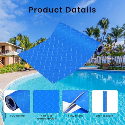 Swimming Pool Ladder Mat, Protective Non-Slip Swimming Pool Step Pad Protective Ladder Pad with Texture for Above Ground Swimming Pool Ladder Pad (16x36 inches)