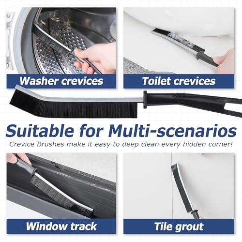 IVYROLL Grout Brush with Long Handle, Grout Cleaner Brush for Tile Floors, Stiff Bristles for Crevice, Tile Line, Shower, Kitchen, Bathroom - color: Blue
