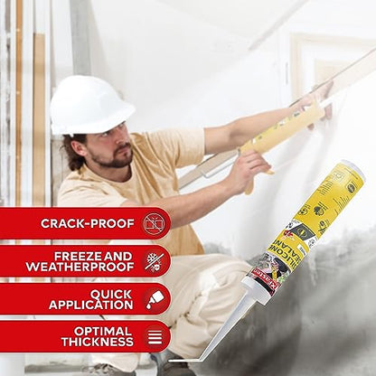 XFasten White Silicone Caulk 10.1 oz 100% Silicone Odorless Waterproof Sealant for RV Caulking Exterior, Aquarium, Bathtub & Bathroom Caulk, Window | Marine Outdoor Caulking Weatherproof - size: Single Pack (10.1oz)