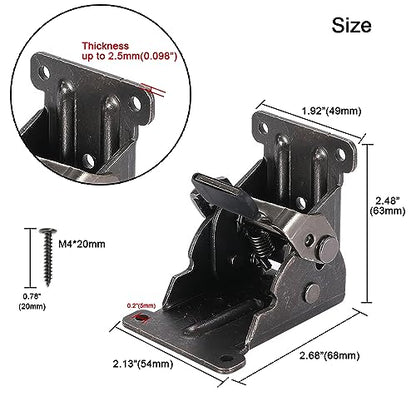 8 Pack Folding Brackets for Table Bed Leg Feet, Self-Lock Hinge Hardware with Screws, Lock Extension Support Foldable Bracket for Furniture Leg, Shelf, Cabinet, Workbench - size: Pack of 8