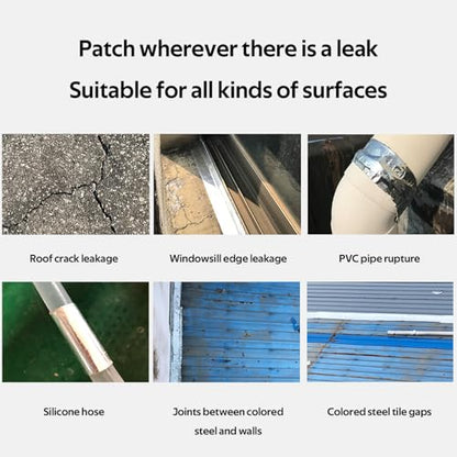 1 Roll - Strong Waterproof Aluminum Foil Butyl Rubber Tape, Leak-Proof Sealant for Pipes & Walls, Ideal for Flat Surfaces - Durable & Weather-Resistant, Sealant Waterproof（Width 5cm×3m