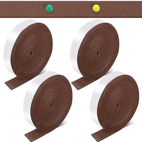 Zonon 4 Rolls 120 Inch Felt Strip with Adhesive Backing Felt Tapes Furniture Strip Rolls Self Stick Heavy Duty Polyester for Protecting Furniture and DIY Adhesive(Dark Brown,1 Inch) - color: Dark Brown, size: 1 Inch