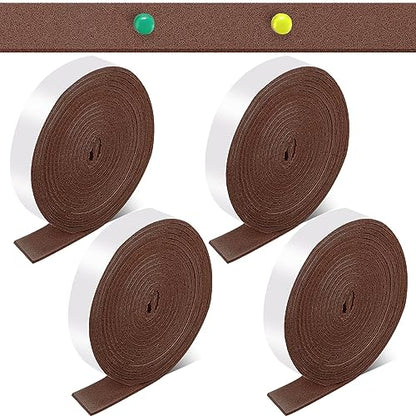 Zonon 4 Rolls 120 Inch Felt Strip with Adhesive Backing Felt Tapes Furniture Strip Rolls Self Stick Heavy Duty Polyester for Protecting Furniture and DIY Adhesive(Dark Brown,1 Inch) - color: Dark Brown, size: 1 Inch