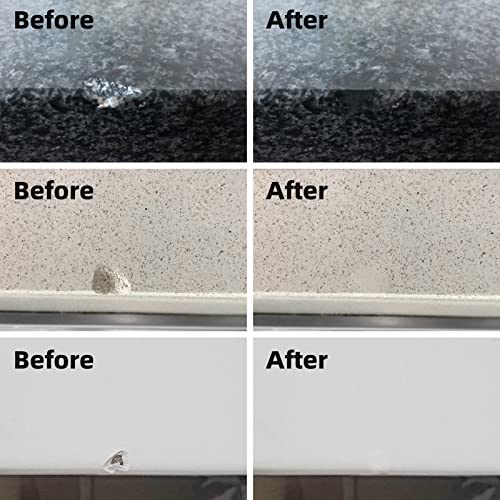 Marble and Granite Repair kit Porcelain Marble Stone and Quartz Countertops Repair kit for Chips Dents Cracks Holes Scratchs, Fix Chipped Edges Corners, Reattaches or rebuilds Missing Pieces