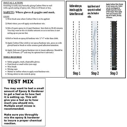 100 ft - Carbon Fiber-Basement Wall Crack Repair Kit - Carbon Fiber Foundation Wall Repair - Easy to use Includes Instructions