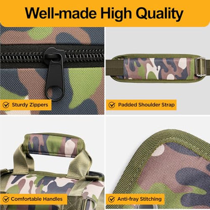 Tool Bag, Heavy Duty Tool Organizer, Portable Tool Pouch for Men, 6 Detachable Pouches, Foldable Carrying Tool Storage, Mechanic & Electrician Dad Birthday Gifts, Camo-Green - style: Detachable