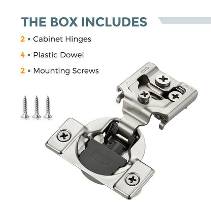 HOME EDIT 2 Pack 1 Pair 3/4 inch Overlay Soft Close Cabinet Hinges for Kitchen, Stainless Steel Three-Way Adjustable, Concealed Self-Closing Door Hinges - size: 3/4 inch Overlay