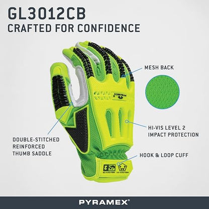 Pyramex Premium Goatskin Safety Gloves With A6 Cut Level And Impact Protection Size XL - size: X-Large