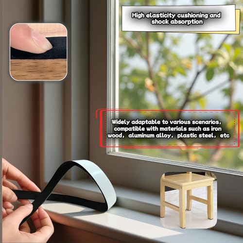 Ultra Strong Self-Adhesive Foam Tape, 1/2" x 1/4" x 33 FT Weather Stripping Seal for Doors Windows, Soundproofing, Noise Reduction, Insulation, AC Seal - Easy Cut, Heat Cold Resistant, No Residue