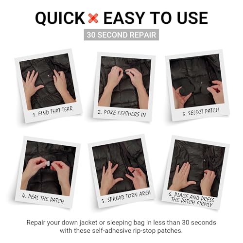 Down Jacket Repair Patches - Self-Adhesive Down Jacket Repair Patches | Waterproof, Tear-Resistant, Pre-Cut Patches | 7-Piece Set for Outdoor Gear, Sleeping Bags & Tent - color: Fluro Green