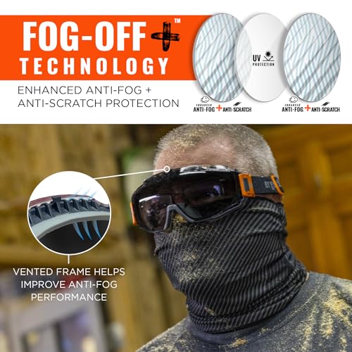 Ergodyne Skullerz Modi Protective OTG Safety Goggle, Indirect Venting, Anti Fog, Scratch Resistant - color: Smoke Lens
