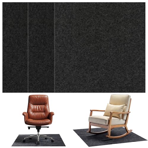 3 Pack Recliner Floor Protectors 30"x 30", Non-Slip Felt Furniture Pads for Hardwood Floors & Carpet, Anti-Slide Felt Mats to Prevent Furniture Moving & Scratching