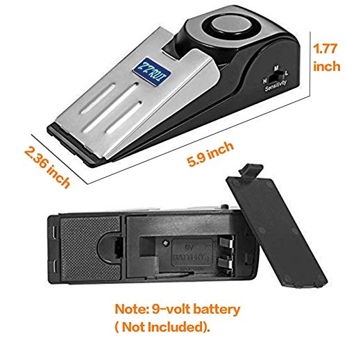 ZZRUI Door Stop Alarm with 120dB Siren, 4 Pack Portable Security Door Stopper Wedge Alarm for Travel, Home, Apartment, Dorm, Hotel, Entry Alert Safety Device for Women & Kids - size: 4 Pack