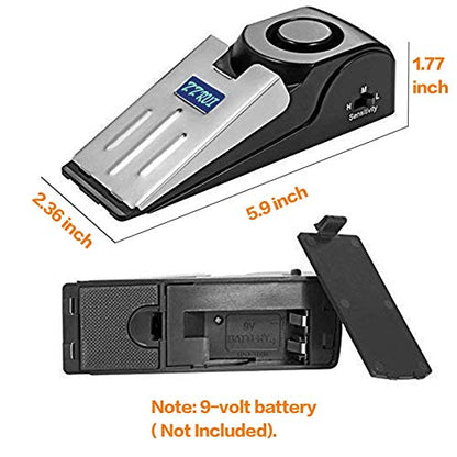 ZZRUI 2 Pack Door Stop Alarm with 120dB Siren, Wedge Door Stopper Security Device for Travel, Apartment, Hotel, Home – Portable Anti-Theft Floor Alarm for Entry Alert & Self Defense, Black - size: 2 Pack
