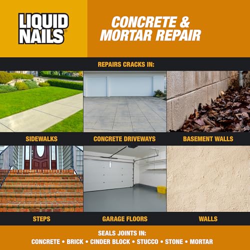 Liquid Nails Tough Repair 10.3 oz. Gray Interior and Exterior Concrete and Mortar Repair Adhesive