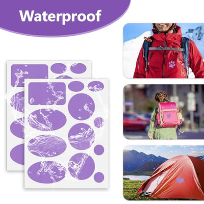 Down Jacket Patches Nylon Repair Tape Self-Adhesive Repair Patch | Pre-Cut, Waterproof Tear-Resistant Rip-Stop Nylon Fabric Patches to Fix Holes in Clothing, Sleeping Bags - color: Purple