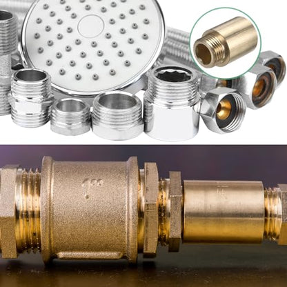 M METERXITY Shower Head Extension Arm, Brass G1/2 Male to Female Extension Pipe Fitting Adapter with PTFE Thread Seal Tape for Shower/Faucet, Pipe Plumbing Coupler 1.39"/35mm 3-Pack - size: 1.39"/35mm
