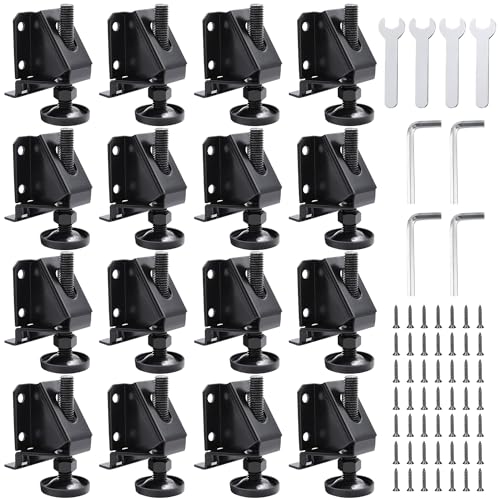 DkOvn Leg Leveler, 16 Pack Heavy Duty Leveling Feet, Adjustable Furniture Leveler Legs, with Screws, Lock Nuts and Wrench, 2 inch Adjustable Height, for Furniture, Table, Cabinets - size: 16 Pack