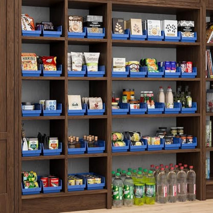 Akro-Mils 30130 Plastic Shelf Bins, Heavy Duty Storage Bins for Garage, Closet, and Drawer Organization, 12" x 6-1/2" x 4", Clear, 12-Pack - color: Clear