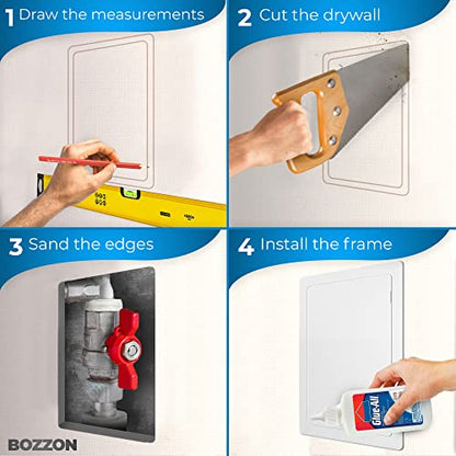 Access Panel for Drywall - 6 x 9 inch - Insulated - Wall Hole Cover - Access Door - Plumbing Access Panel for Drywall - Heavy Durable Plastic White - size: 6 x 9 Insulated