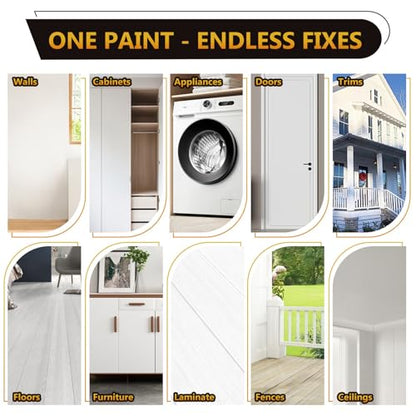 White Touch Up Paint, Appliance Cabinet Furniture Wood Touch Up Paint for Wall - style: 1.5 FlOz