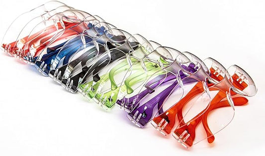 G & F Products Kids Safety Glasses, ANSI Z87.1 & EN166 Certified Protective Eyewear, Scratch & Impact Resistant Clear Lens - style: Clear Lens 12 Pack - Kids Size Assorted Color