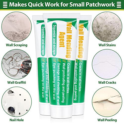 Drywall Repair Kit Spackle, 21PCS Wall Mending Agent with Drywall Patch Quick Dry Wall Repair Putty Paste, Sandpaper Scraper Gloves to Repair Home Wall Holes Nail Holes Wood Scratch Plaster Dent