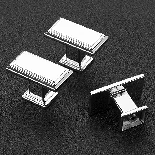 Ravinte Cabinet Knobs Rectangular Kitchen Drawer Knobs for Cabinets and Dresser (Polished Chrome, 10 Pack) - color: Polished Chrome