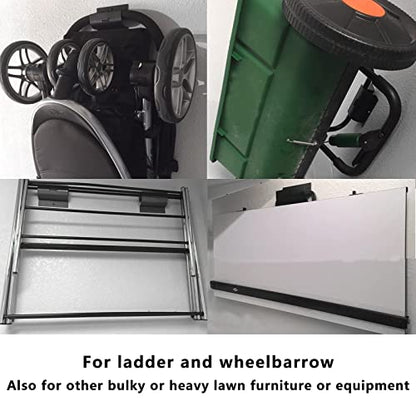 Heavy-Duty Wall Mount Ladder Hooks for Storage - Wheelbarrow Hangers for Garage Wall - 1 Pack - size: 1 P
