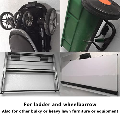 Heavy-Duty Ladder Hanger-Wall Mount Ladder Hook-Garage Wall Wheelbarrow Hangers-4 Pack - size: 4 P