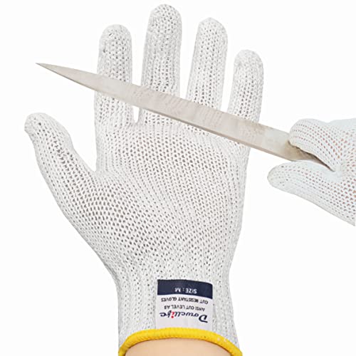 Dowellife Level 8 Reinforced Cut Resistant Gloves Food Grade, Mandoline Protective Gloves, Knife Safety Gloves for Meat Cutting, Oyster Shucking, Fish Fillet, Kitchen Slicing and Wood Carving(Medium) - size: Medium (Pack of 1)