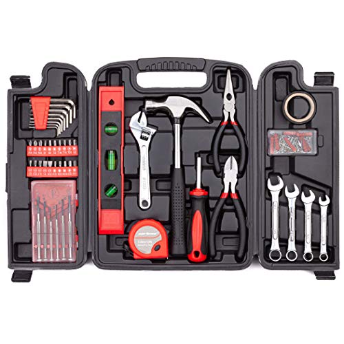 CARTMAN 136-Piece Tool Set General Household Hand Tool Kit with Plastic Toolbox Storage Case - style: 136 PC