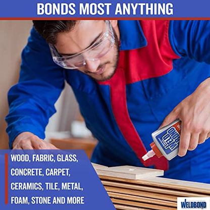 Weldbond Multi-Surface Strong Glue – Fast Drying Glue for Wood, Tile, Ceramic, Pottery, Glass, Metal & More – Heavy Duty Adhesive for Mosaic, Crafts, Wood Working & Repairs – 14.2oz (420ml), 2 Pack - size: 2-pack
